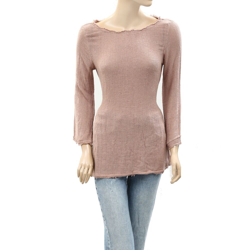 Free People Endless Summer Solid Cutout Wrap Tunic Top Beach Cotton XS 262157